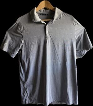 Levelwear Golf Polo Shirt Mens Medium Gray Geometric Triangle Bagpiper 1915